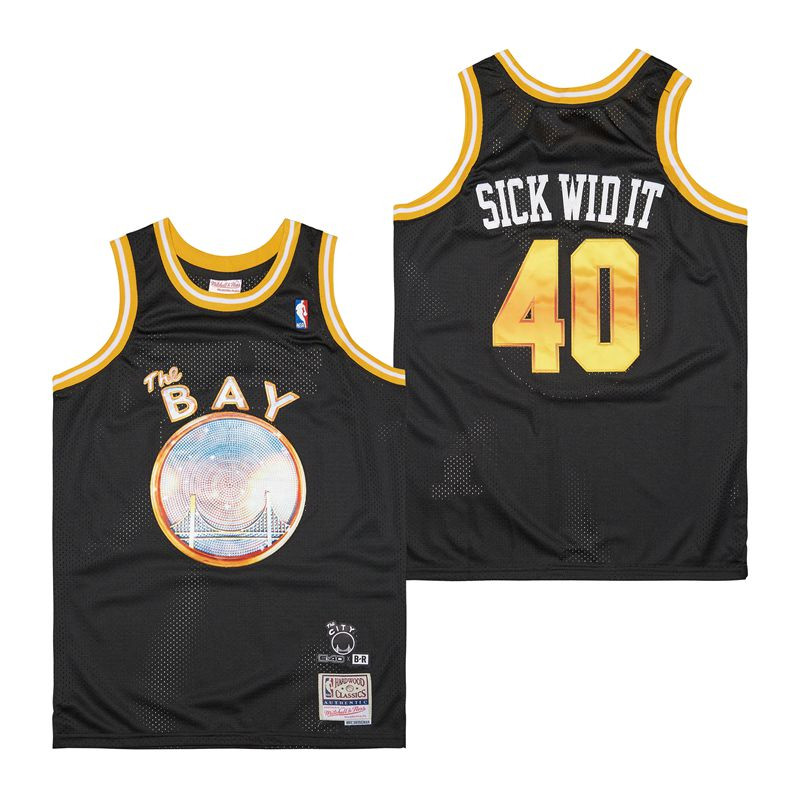 Alternative view of E-40 x Golden State Warriors Swingman Jersey - Black - JS740 