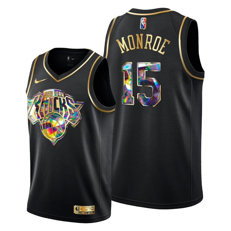 Earl Monroe 15 New York Knicks 75th Anniversary Team Black Jersey - Men - JS767 