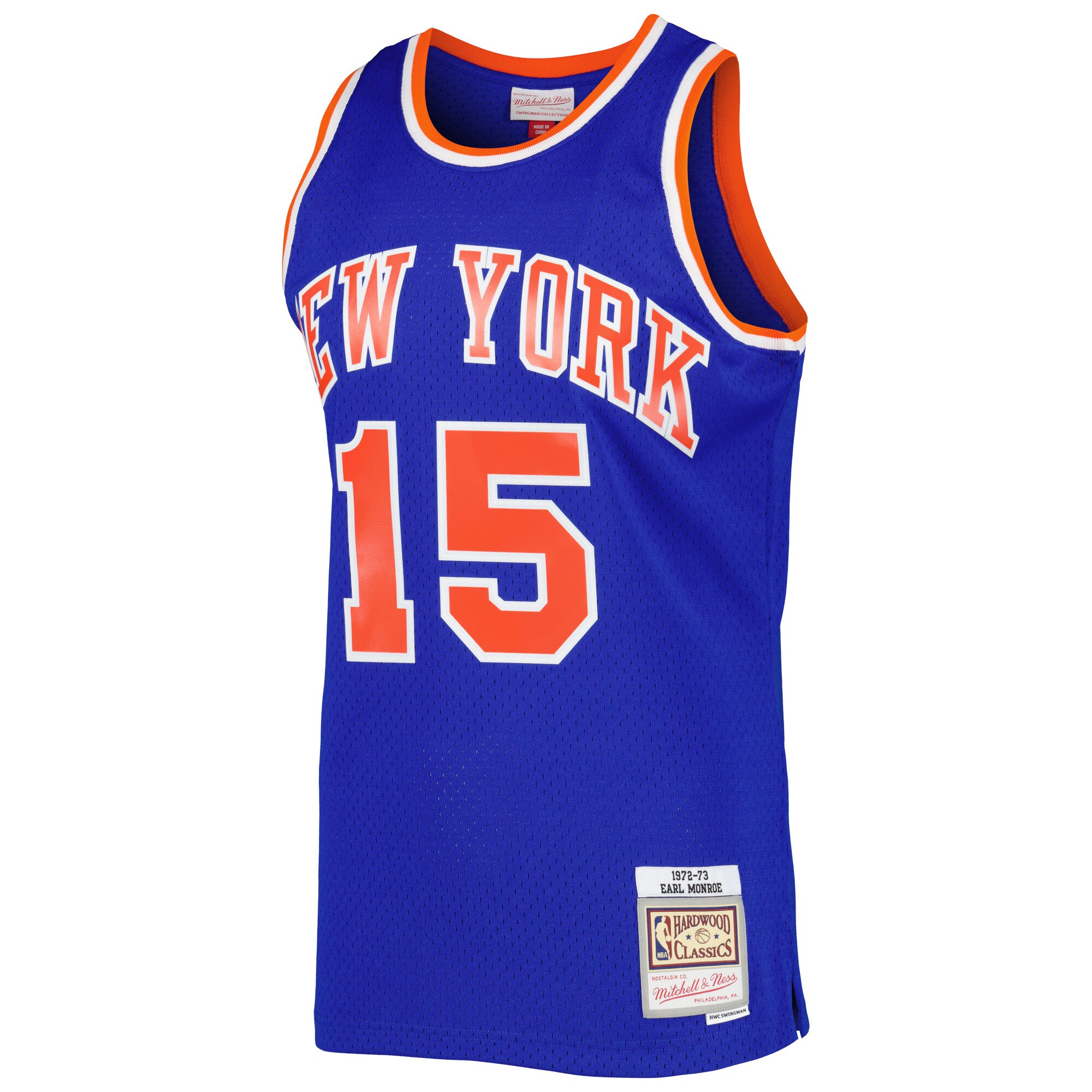 Alternative view of Earl Monroe New York Knicks Mitchell & Ness 2001/02 Hardwood Classics Swingman Jersey - Blue
