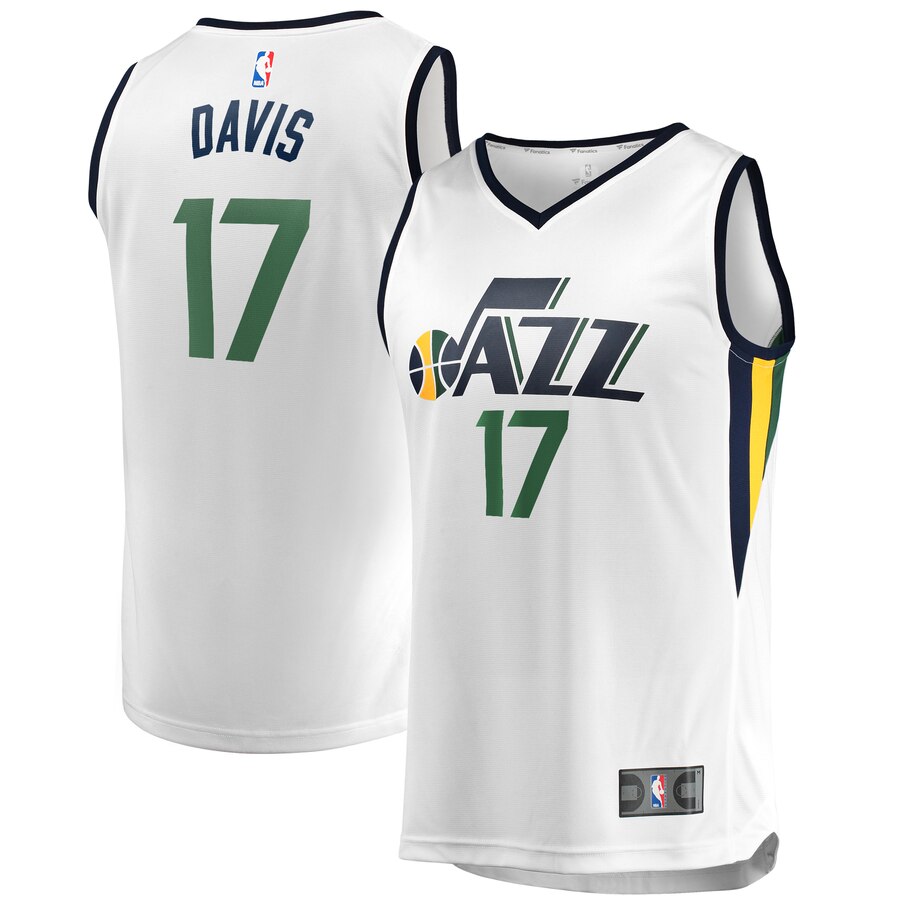 Ed Davis Utah Jazz Fanatics Branded Fast Break Player Jersey – Association Edition – White