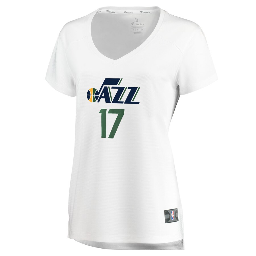 Alternative view of Ed Davis Utah Jazz Fanatics Branded Women's Fast Break Player Jersey - Association Edition - White