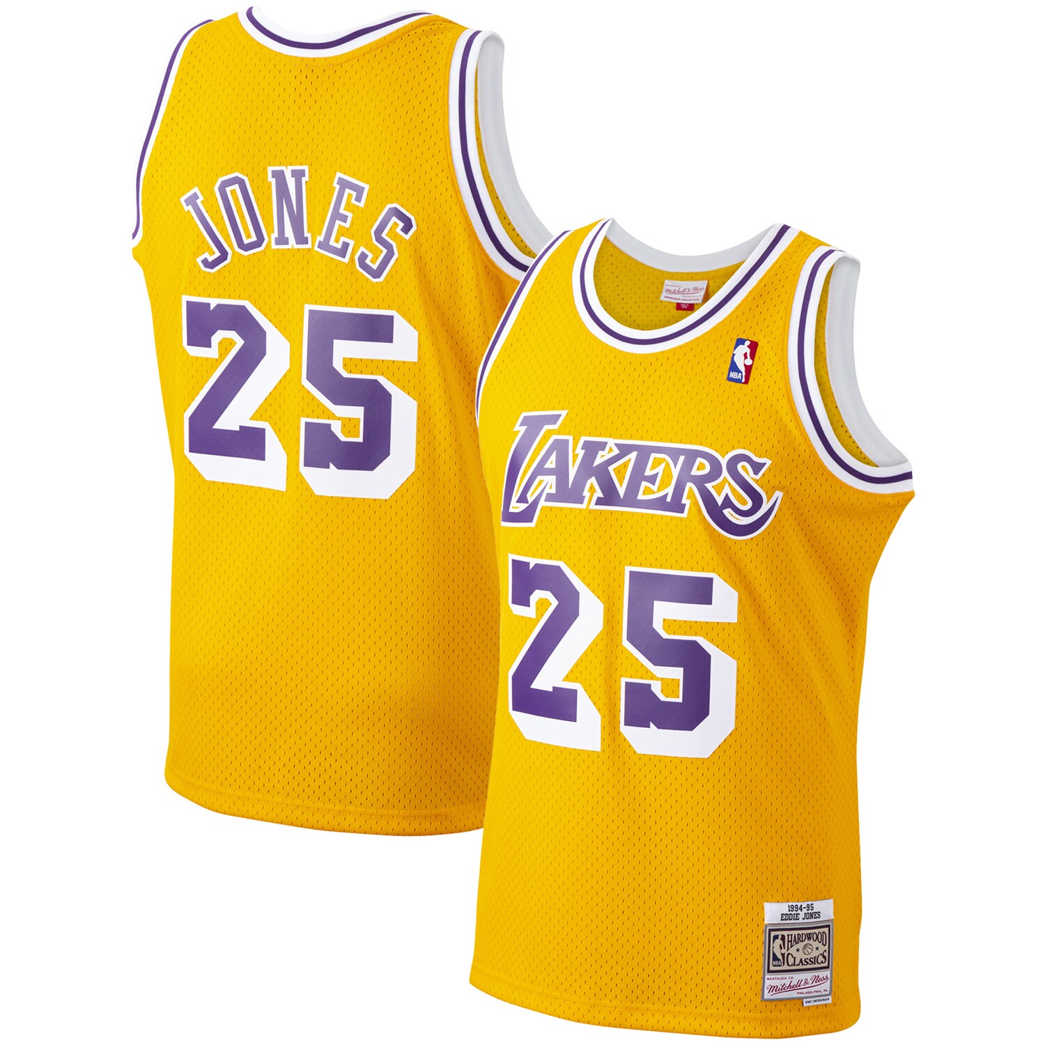 Alternative view of Ed Jones Los Angeles Lakers Mitchell & Ness 1994-95 Hardwood Classics Swingman Player Jersey - Gold