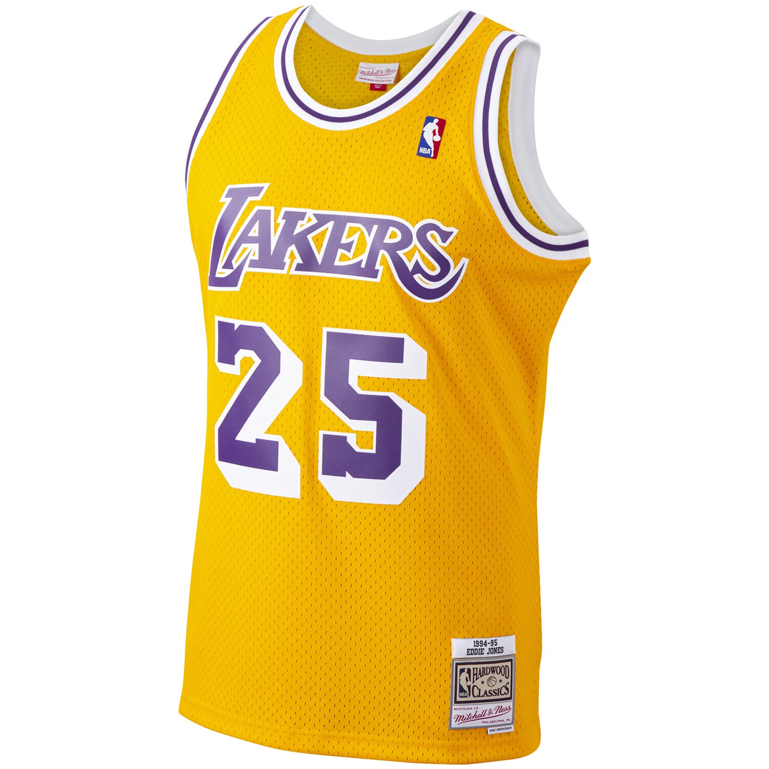 Alternative view of Ed Jones Los Angeles Lakers Mitchell & Ness 1994/95 Hardwood Classics Swingman Jersey - Gold