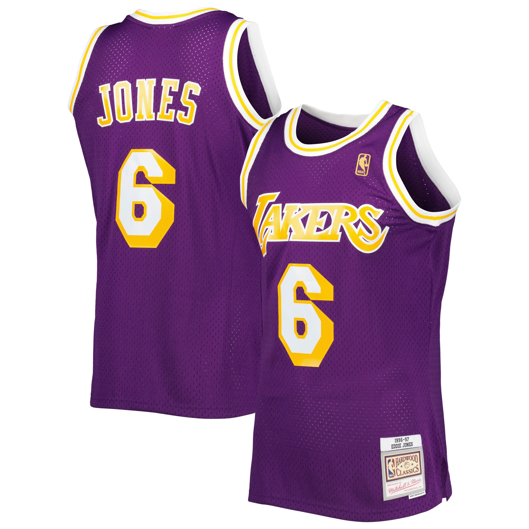Eddie Jones Los Angeles Lakers Mitchell & Ness 1996-97 Hardwood Classics Swingman Jersey - Purple