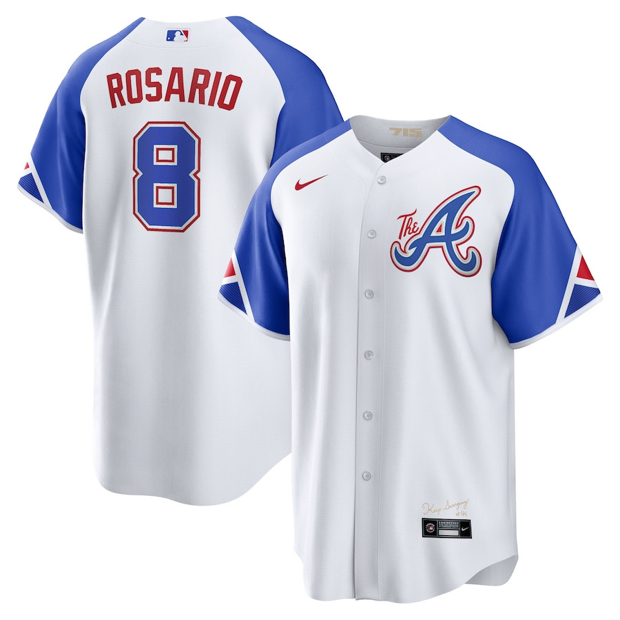 Eddie Rosario 8 Atlanta Braves 2023 City Connect Men Jersey - White - JS189