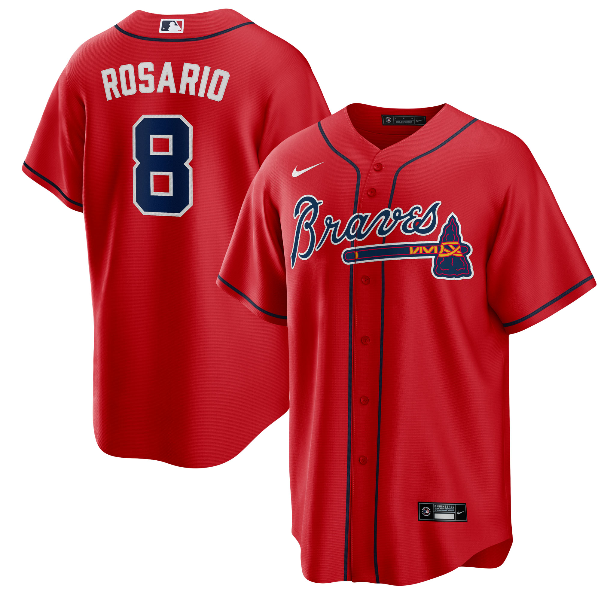 Eddie Rosario Atlanta Braves Alternate Replica Player Jersey - Red