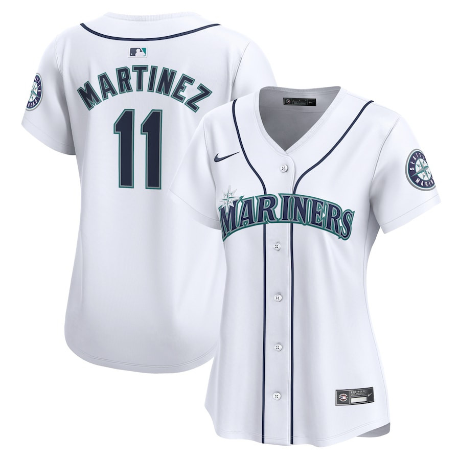 Edgar Martinez 11 Seattle Mariners Women Home Limited Player Men Jersey - White 