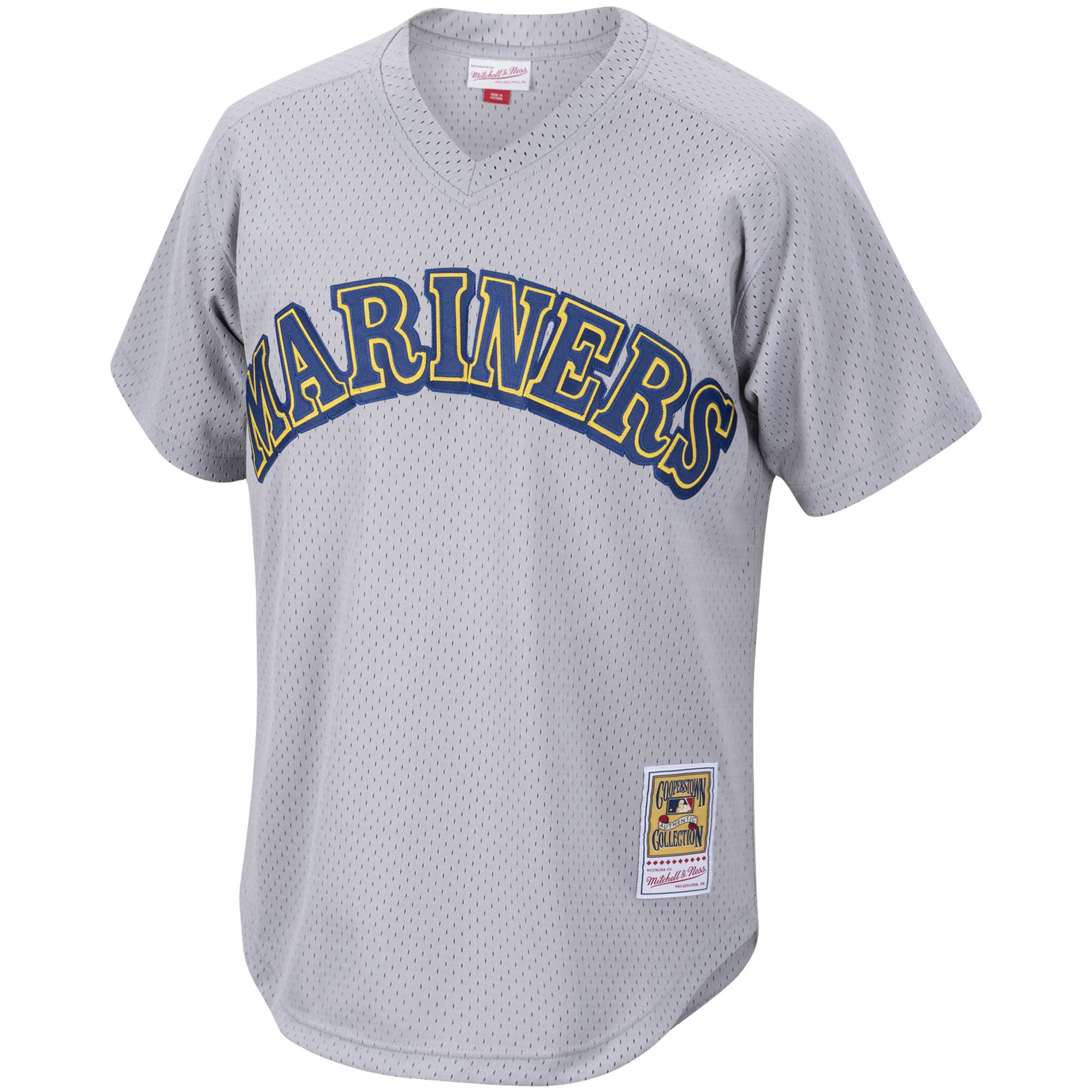 Alternative view of Edgar Martinez Seattle Mariners Mitchell & Ness Cooperstown Collection Mesh Batting Practice Jersey - Charcoal