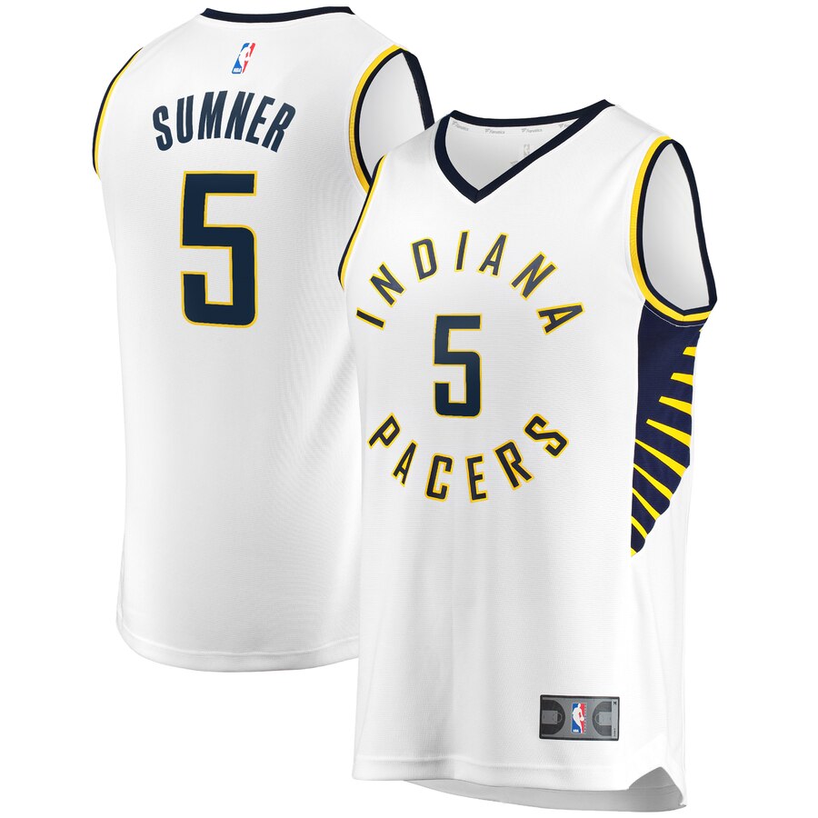 Edmond Sumner Indiana Pacers Fanatics Branded Fast Break Player Replica Jersey – Association Edition – White