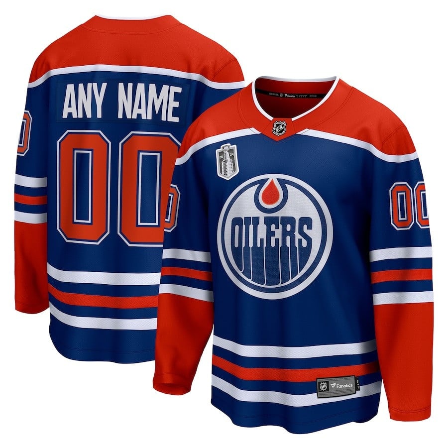 Edmonton Oilers 2024 Stanley Cup Final Home Breakaway Custom Name Jersey - Royal - JS160 