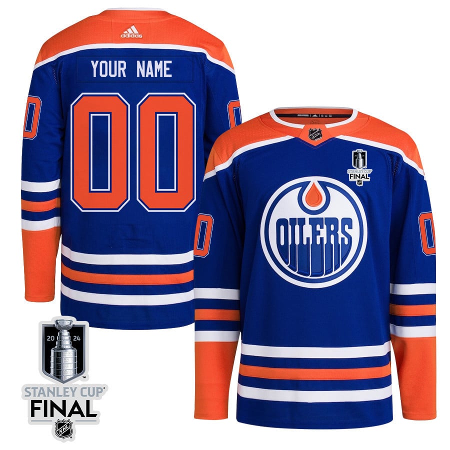 Edmonton Oilers 2024 STANLEY CUP Final Home Primegreen Jersey Customized - Men, Royal - JS973 