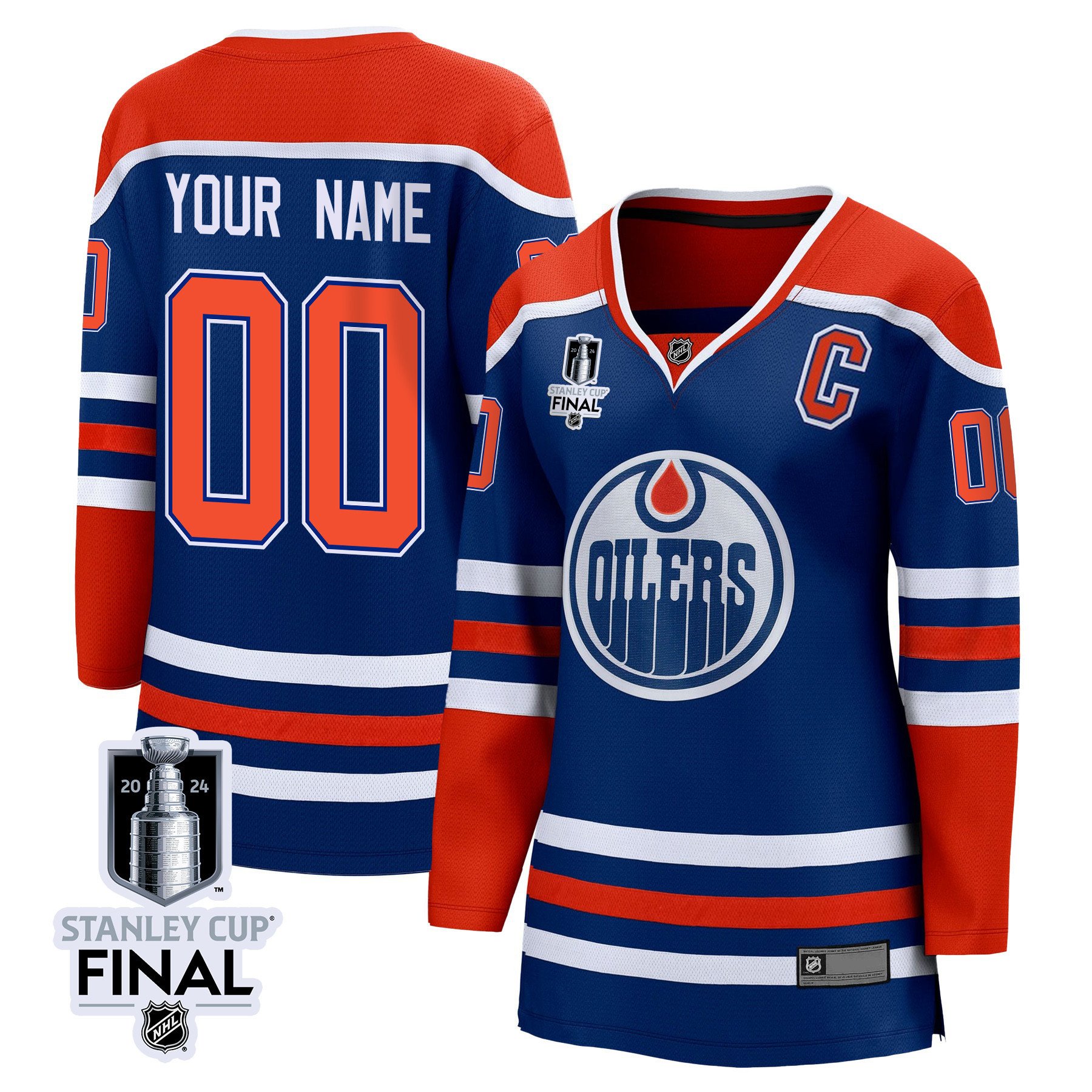 Edmonton Oilers 2024 STANLEY CUP Final Women's Home Jersey Customized - Royal - JS446 