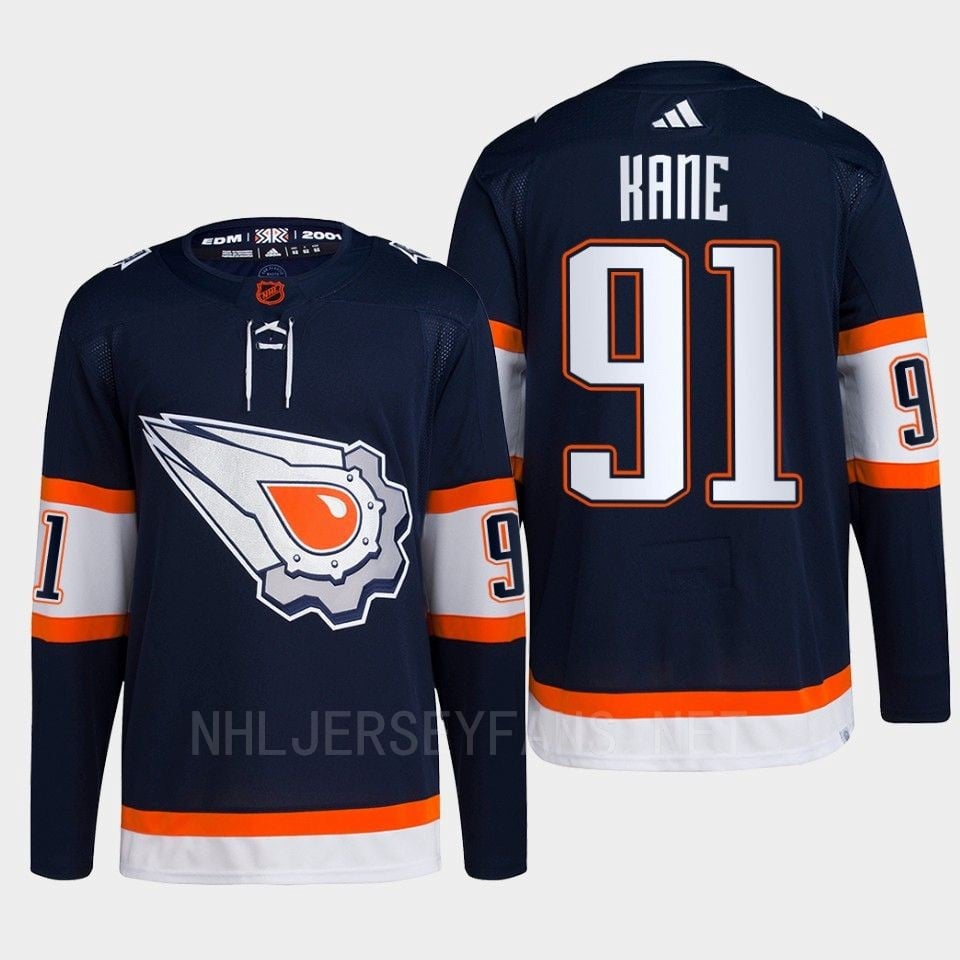 Edmonton Oilers Evander Kane 91 Navy Primegreen Reverse Retro 2.0 Jersey 2022 - JS735 
