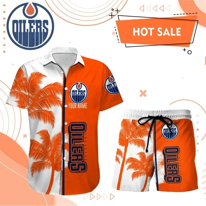 Edmonton Oilers Hawaiian Shirt And Set - Customized - JS412 