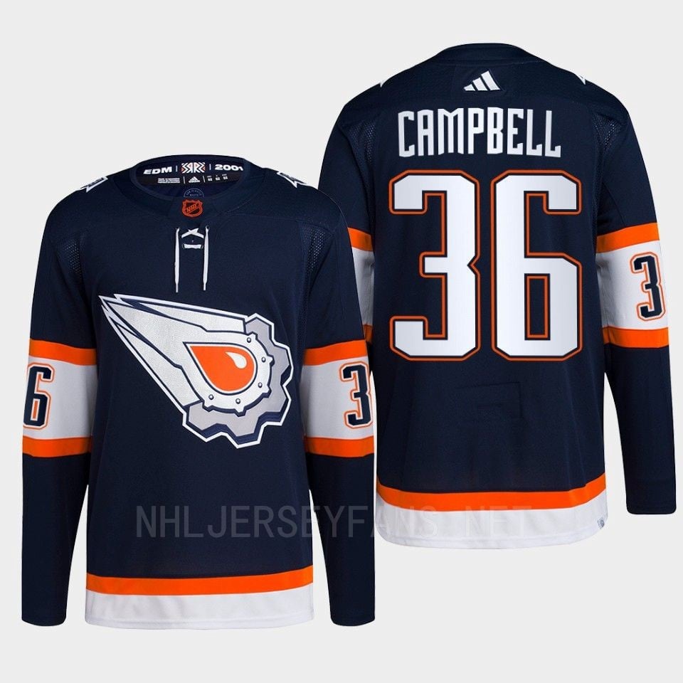 Edmonton Oilers Jack Campbell 36 Navy Primegreen Reverse Retro 2.0 Jersey 2022 - JS975 