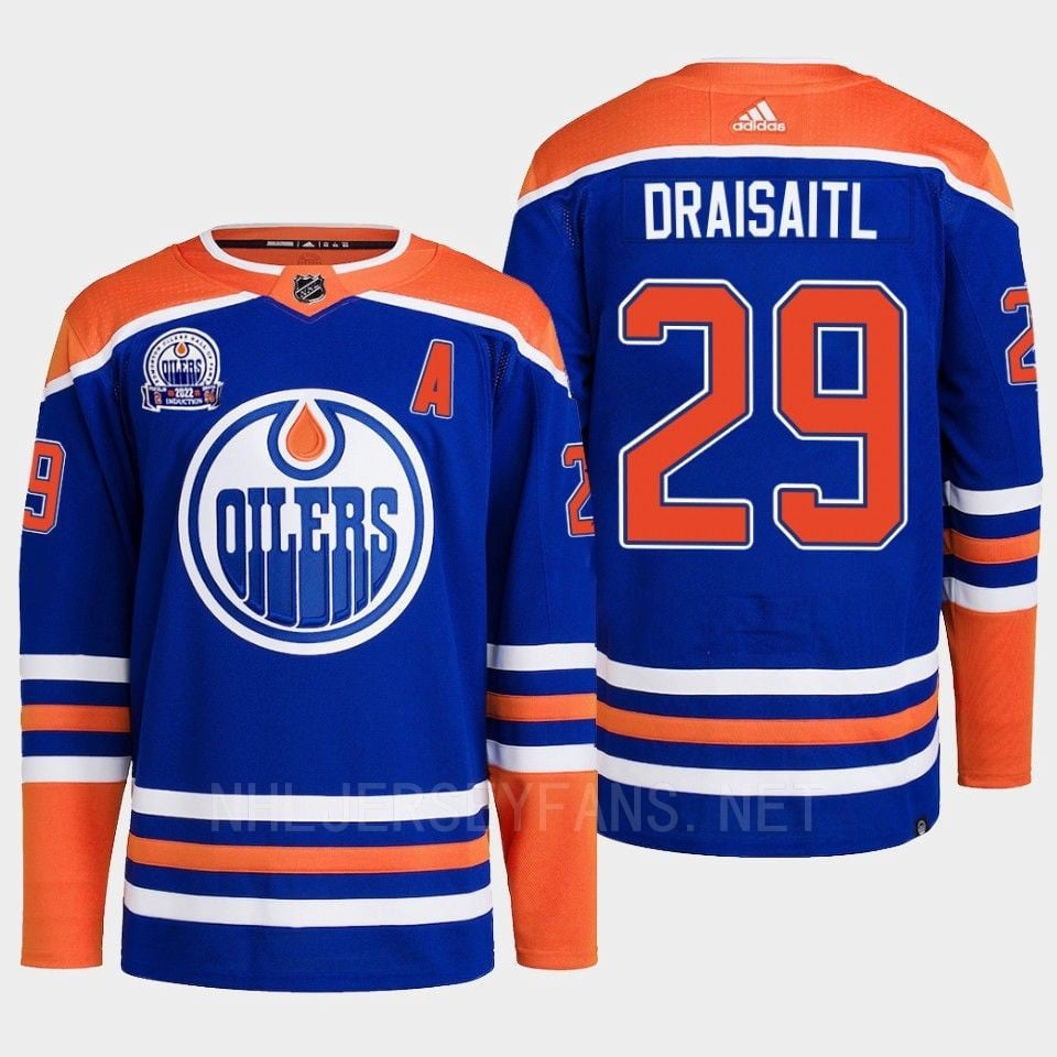 Edmonton Oilers Leon Draisaitl 29 Royal Primegreen Lee Ryan Hall Of Fame Patch Jersey 2022 - JS723 