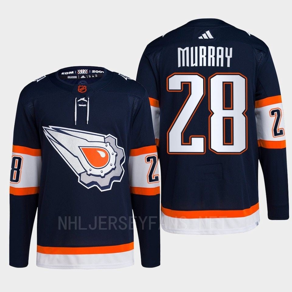 Edmonton Oilers Ryan Murray 28 Navy Primegreen Reverse Retro 2.0 Jersey 2022 - JS612 