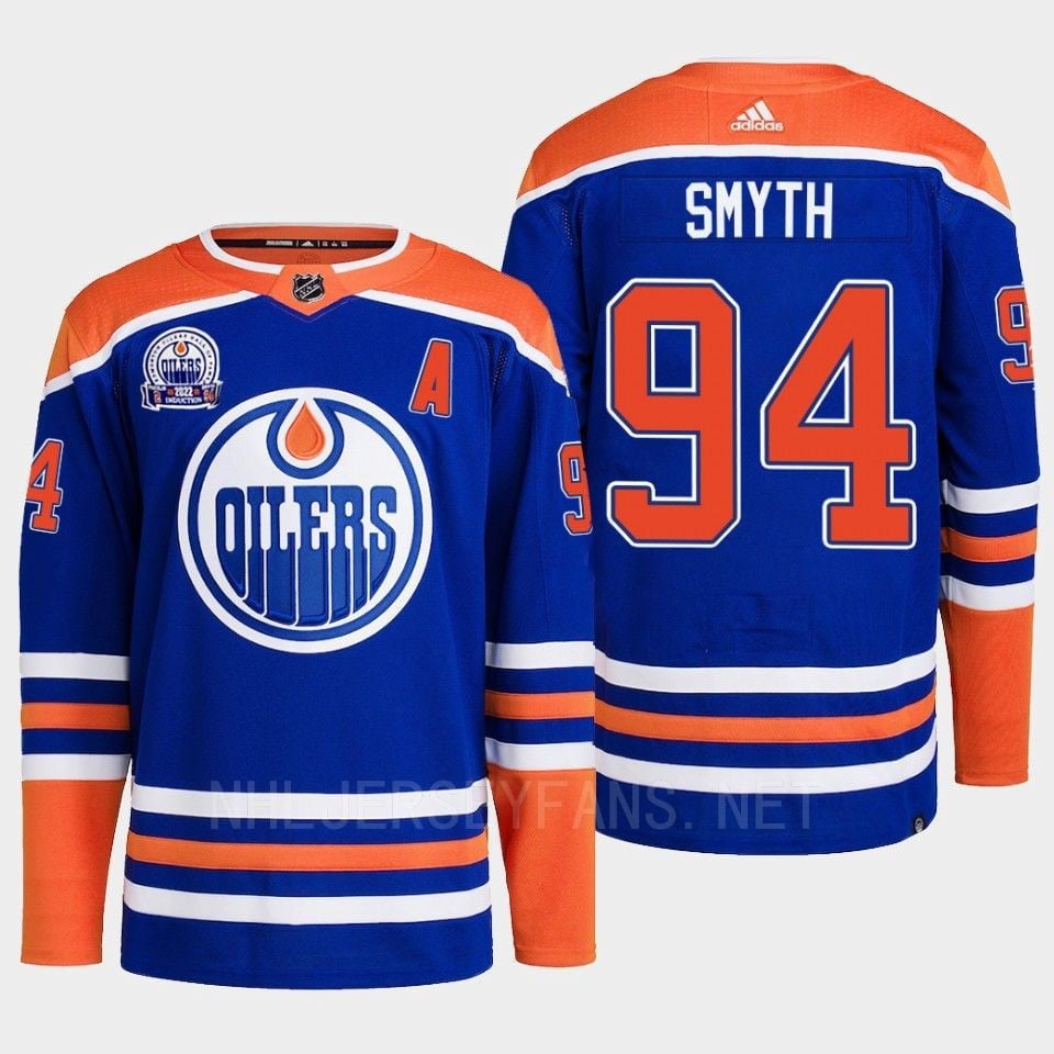 Edmonton Oilers Ryan Smyth 94 Royal Primegreen Hall Of Fame Patch Jersey 2022 - JS290 
