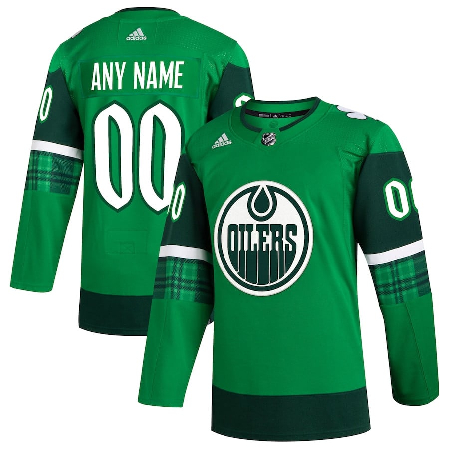 Edmonton Oilers St. Patrick's Day Custom Men Jersey - Kelly Green - JS399 