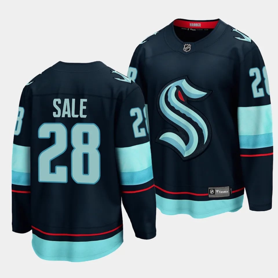Eduard Sale #28 Seattle Kraken 2023 Draft Home Men Jersey - Blue - JS986 