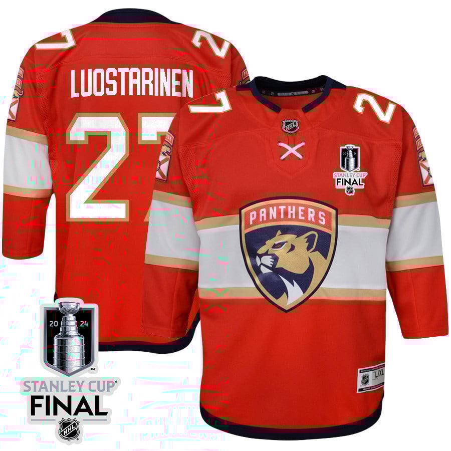Eetu Luostarinen 27 Florida Panthers 2024 STANLEY CUP Final Youth Home Breakaway Jersey - Red - JS117 