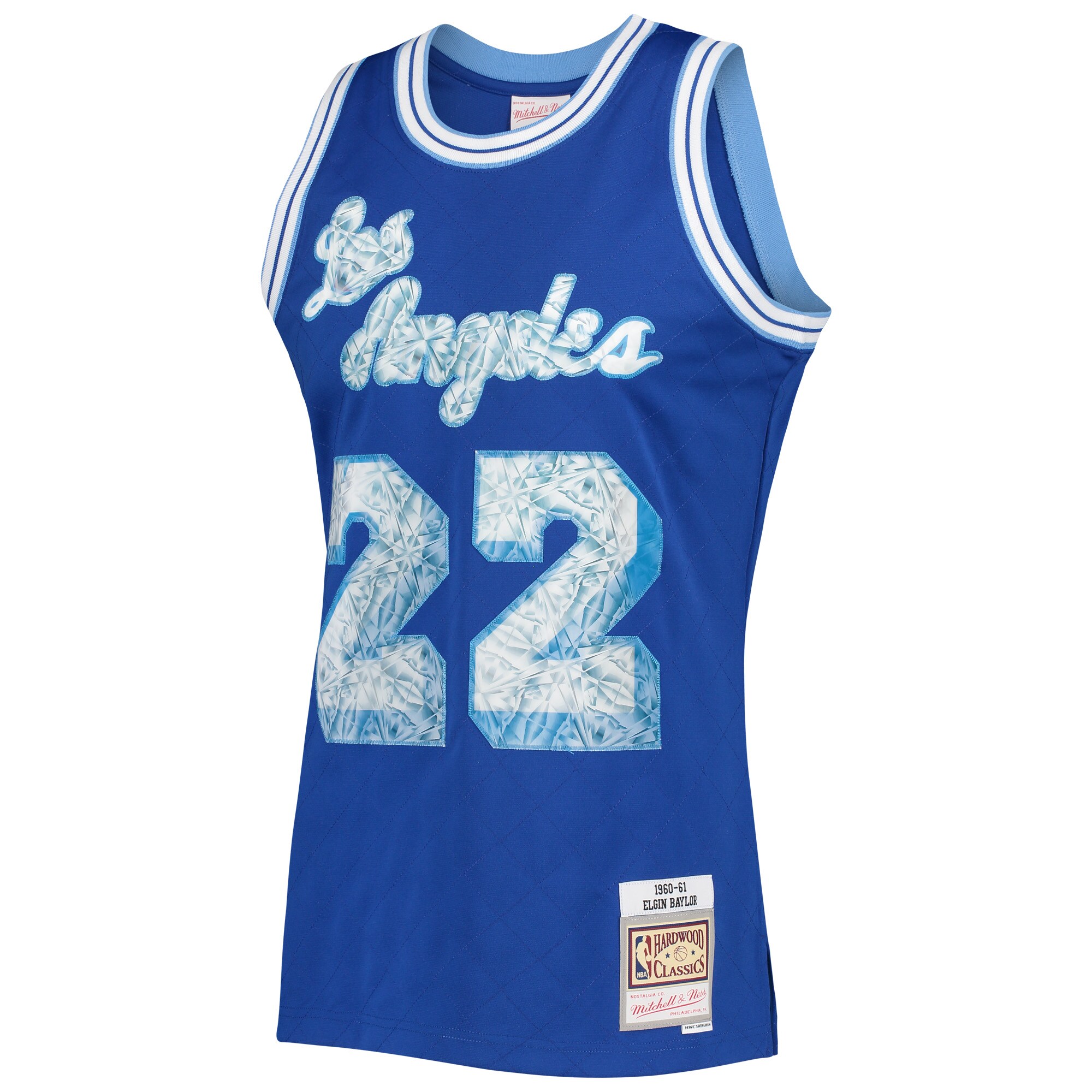 Alternative view of Elgin Baylor Los Angeles Lakers Mitchell & Ness 1996/97 Hardwood Classics Nba 75th Anniversary Diamond Swingman Jersey - Royal