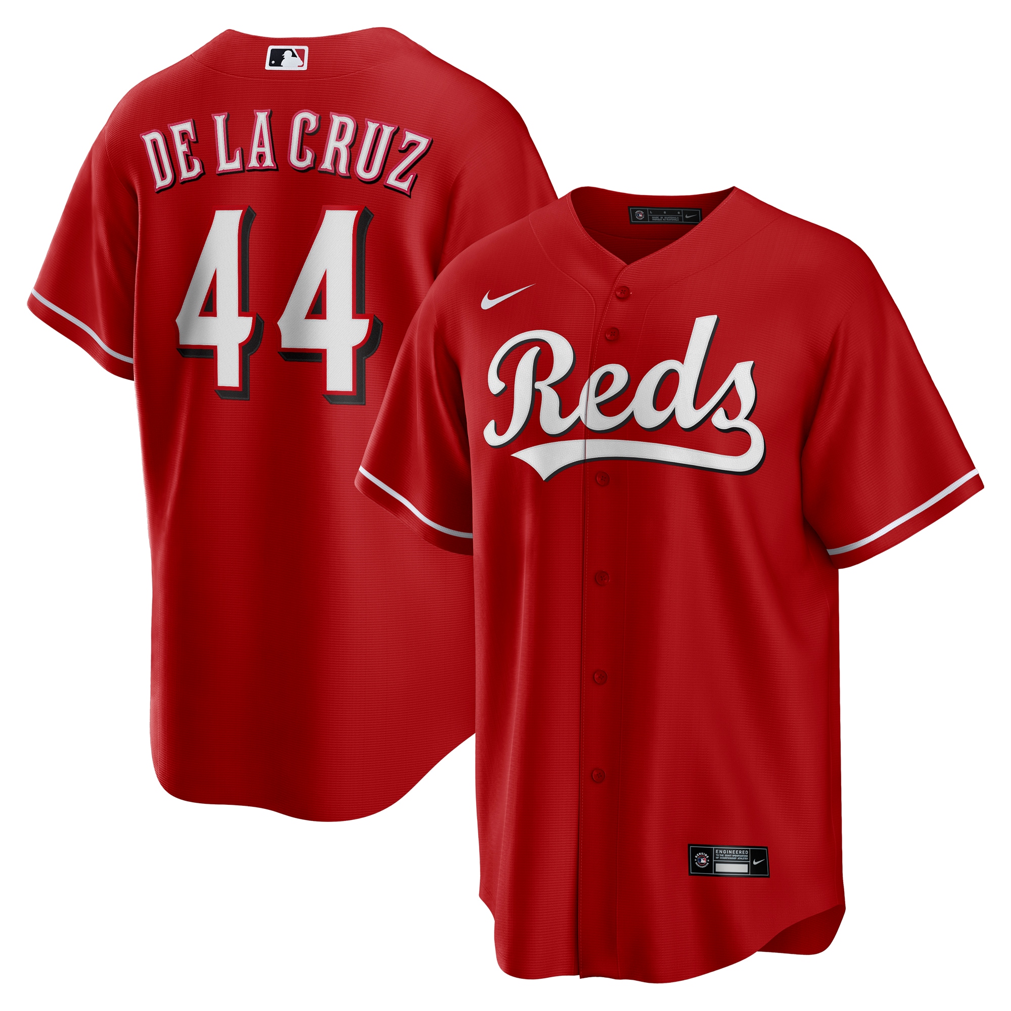 Alternative view of Elly De La Cruz Cincinnati Reds Alternate Replica Jersey - Red