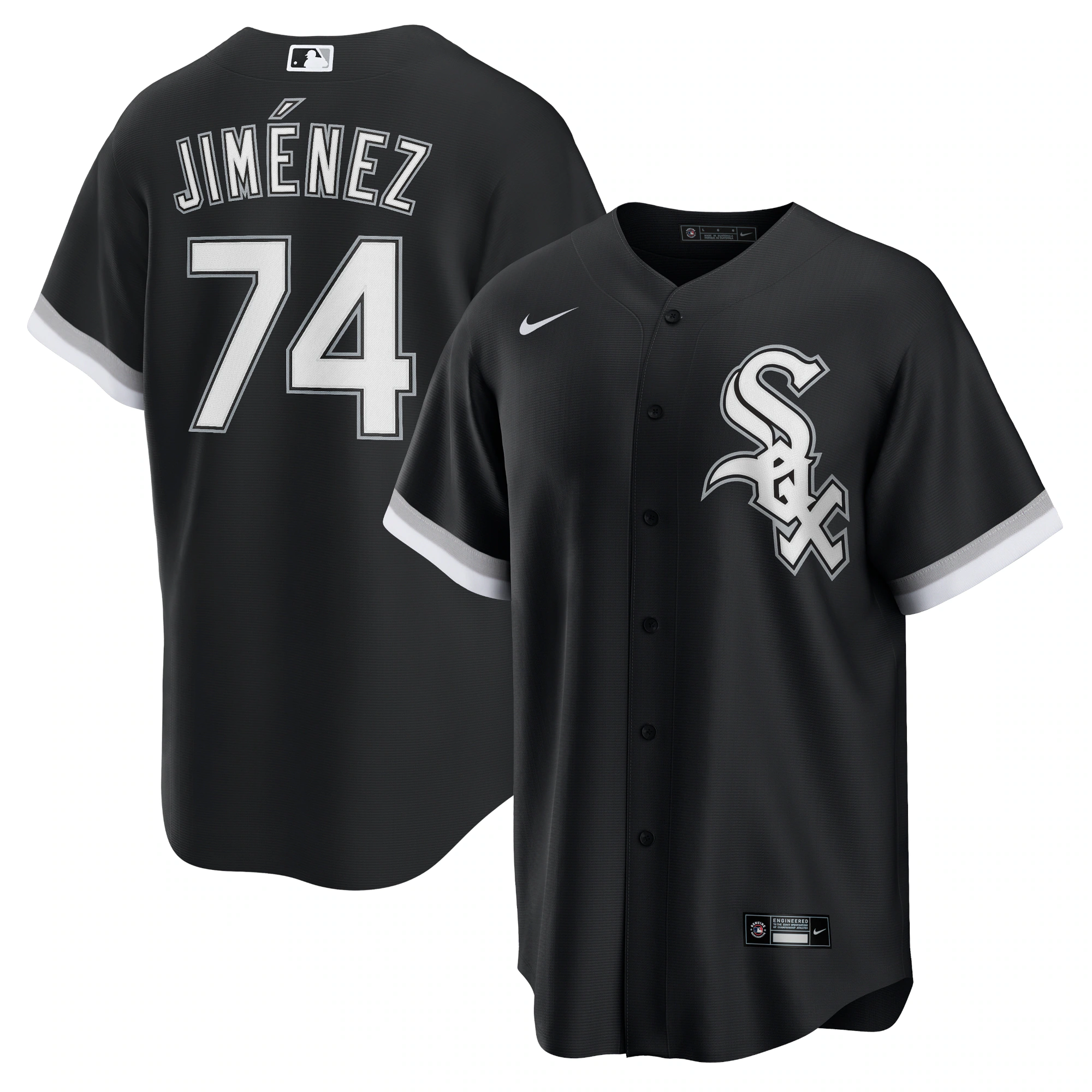 Alternative view of Eloy Jimenez Chicago White Sox Alternate Replica Player Name Jersey – Black