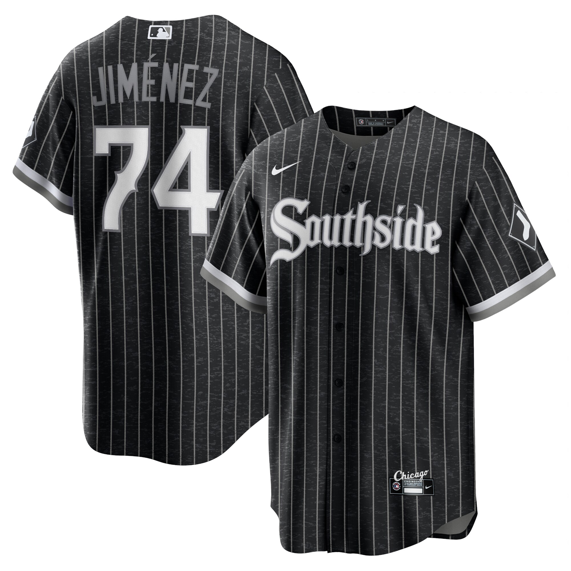Alternative view of Eloy Jimenez Chicago White Sox City Connect Replica Player Jersey - Black/anthracite
