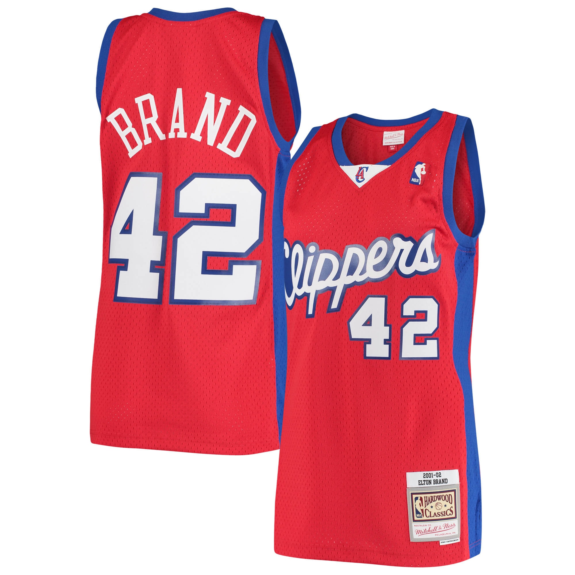 Alternative view of Elton Brand La Clippers Mitchell & Ness 2000/01 Hardwood Classics Swingman Jersey - Statement Edition - Red