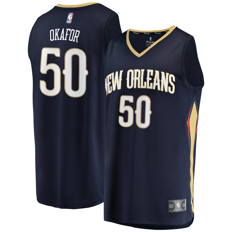 Emeka Okafor New Orleans Pelicans Fanatics Branded Fast Break Player Jersey - Icon Edition - Navy