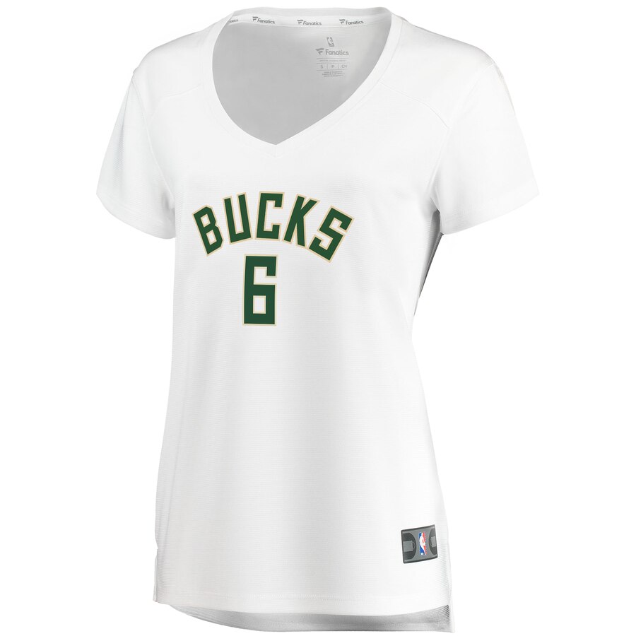Alternative view of Eric Bledsoe Milwaukee Bucks Fanatics Branded Women's Fast Break Replica Jersey White - Association Edition