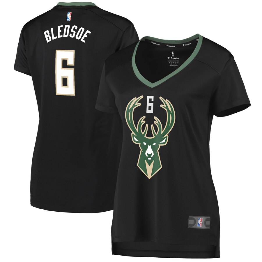 Eric Bledsoe Milwaukee Bucks Fanatics Branded Women’s Fast Break Replica Player Jersey – Statement Edition – Black