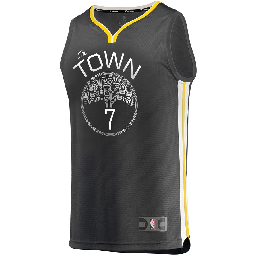 Alternative view of Eric Paschall Golden State Warriors Fanatics Branded Fast Break Replica Player Jersey Black - Statement Edition