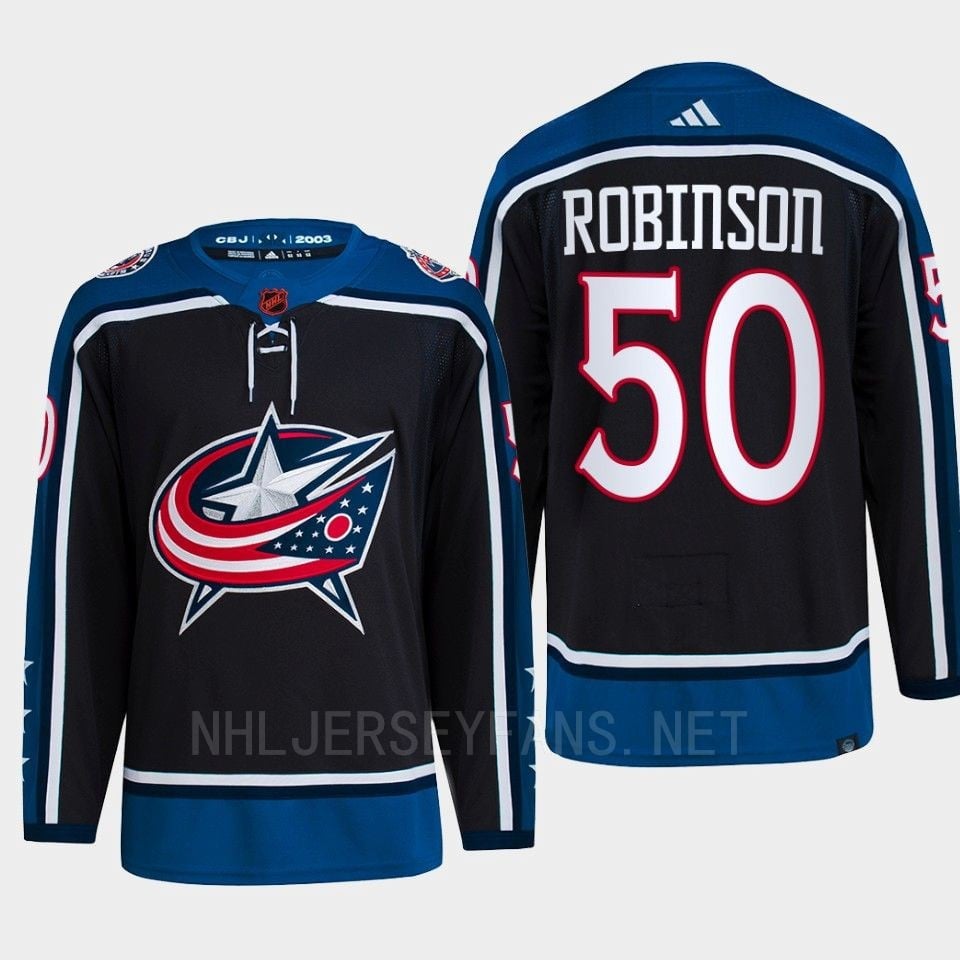 Eric Robinson 50 Reverse Retro 2.0 2022 Columbus Blue Jackets Navy Jersey Primegreen - JS816 