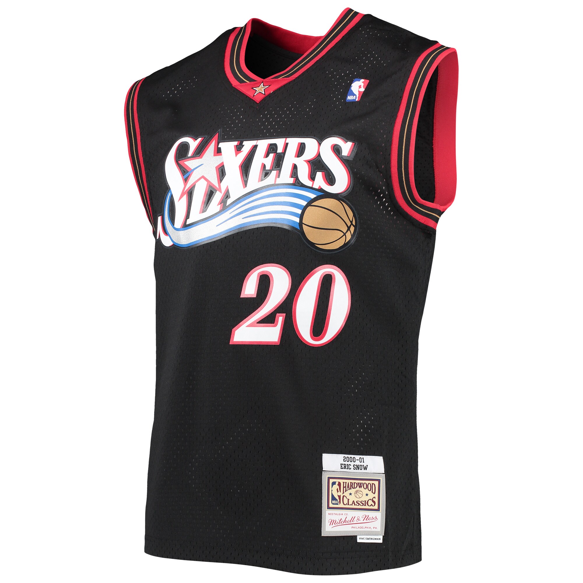 Alternative view of Eric Snow Philadelphia 76ers Mitchell & Ness 2000/01 Hardwood Classics Swingman Jersey - Black