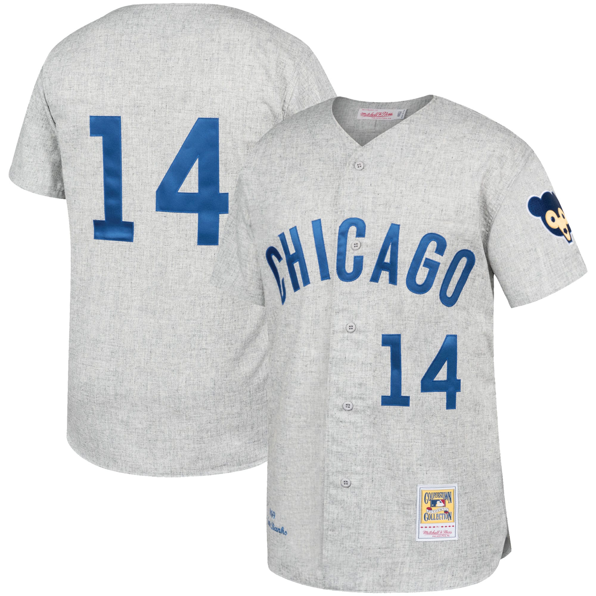 Ernie Banks Chicago Cubs Mitchell & Ness Away 1969 Authentic Jersey - Gray