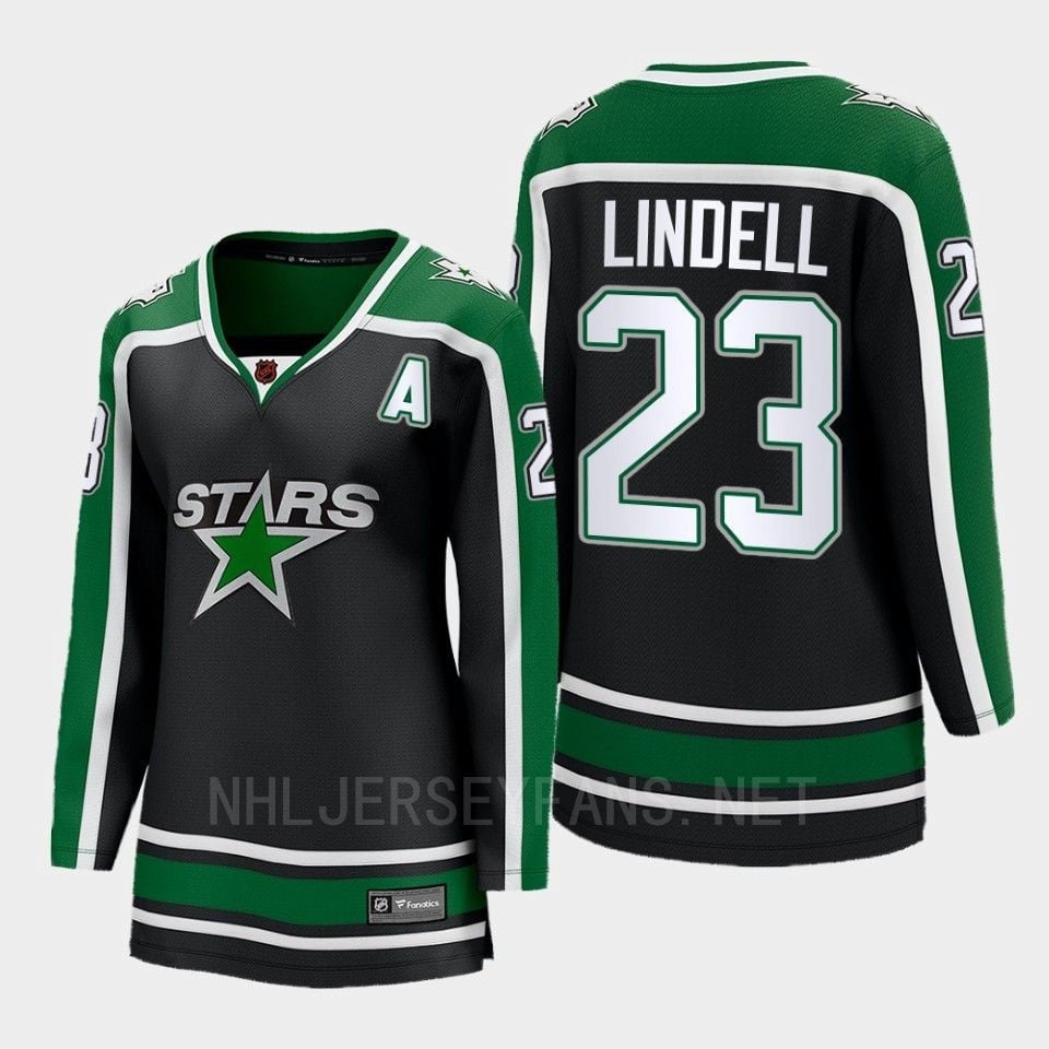 Esa Lindell 23 Dallas Stars 2022 Special Edition 2.0 Women Breakaway Player Retro Jersey Black - JS468 