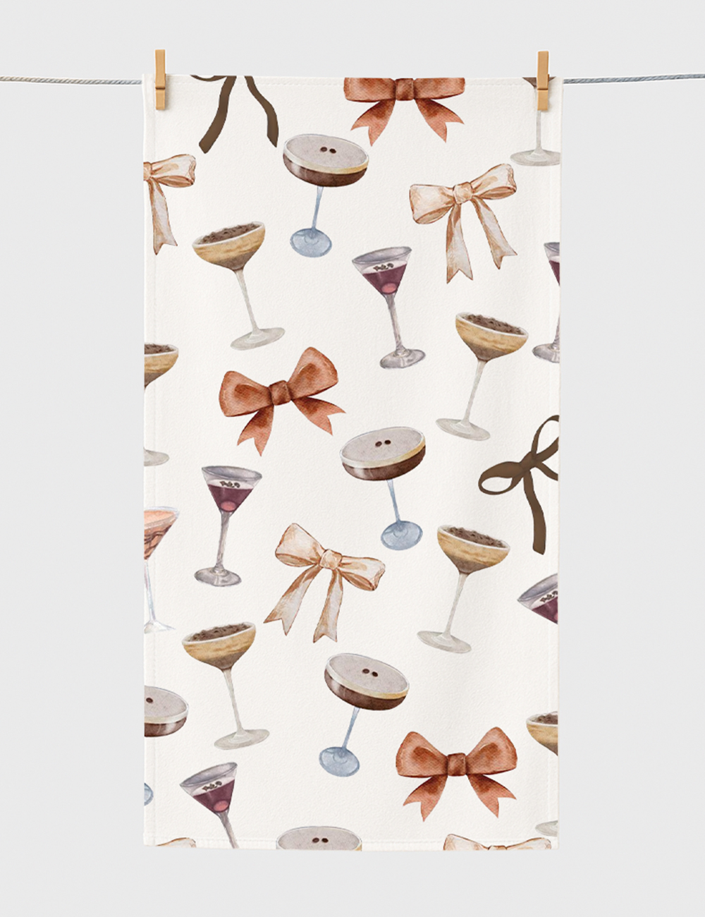 Espresso Martini Coquette Bow Beach Towel