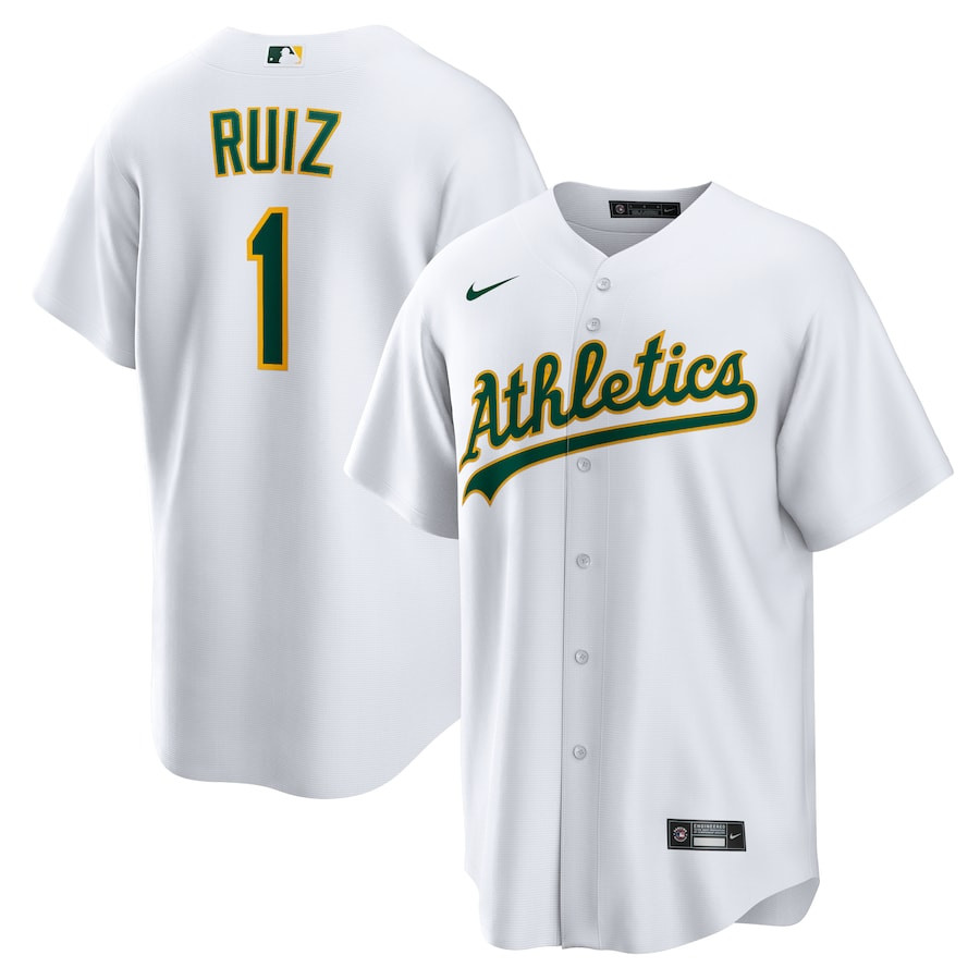 Esteury Ruiz 1 Oakland Athletics Home Men Jersey - White 