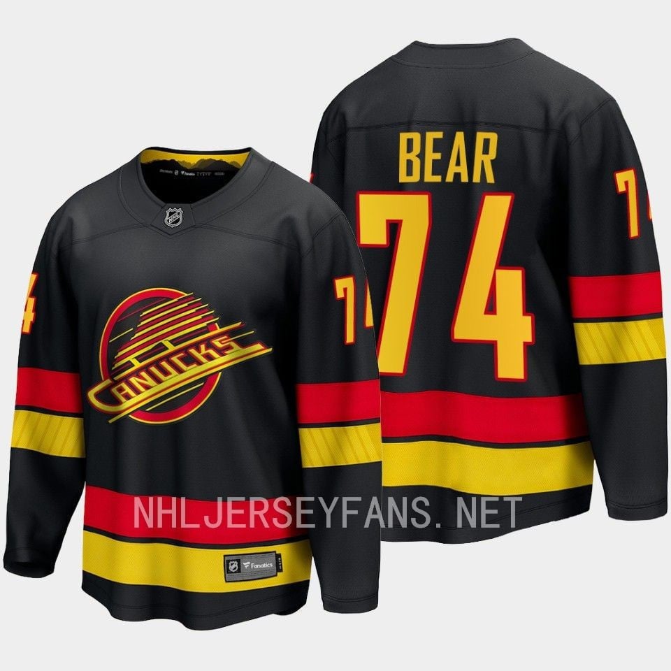 Ethan Bear 74 Vancouver Canucks 2023-24 Alternate Jersey Breakaway Black - JS898 