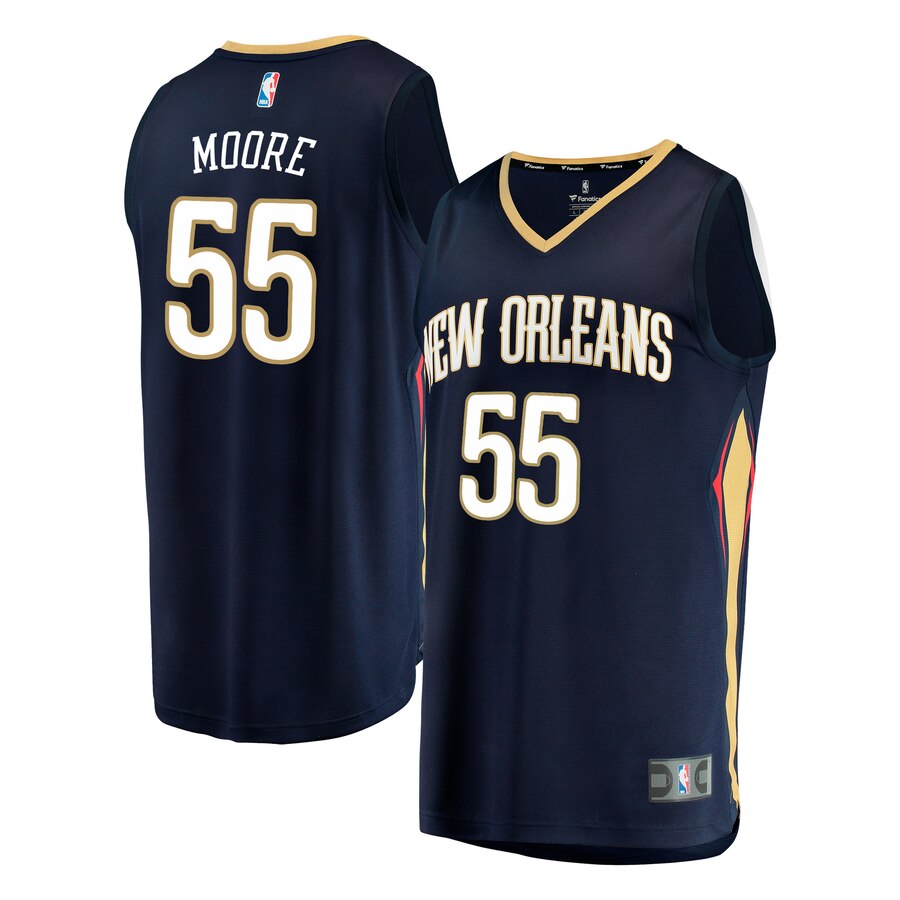 E'twaun Moore New Orleans Pelicans Fanatics Branded Fast Break Replica Player Jersey - Icon Edition - Navy