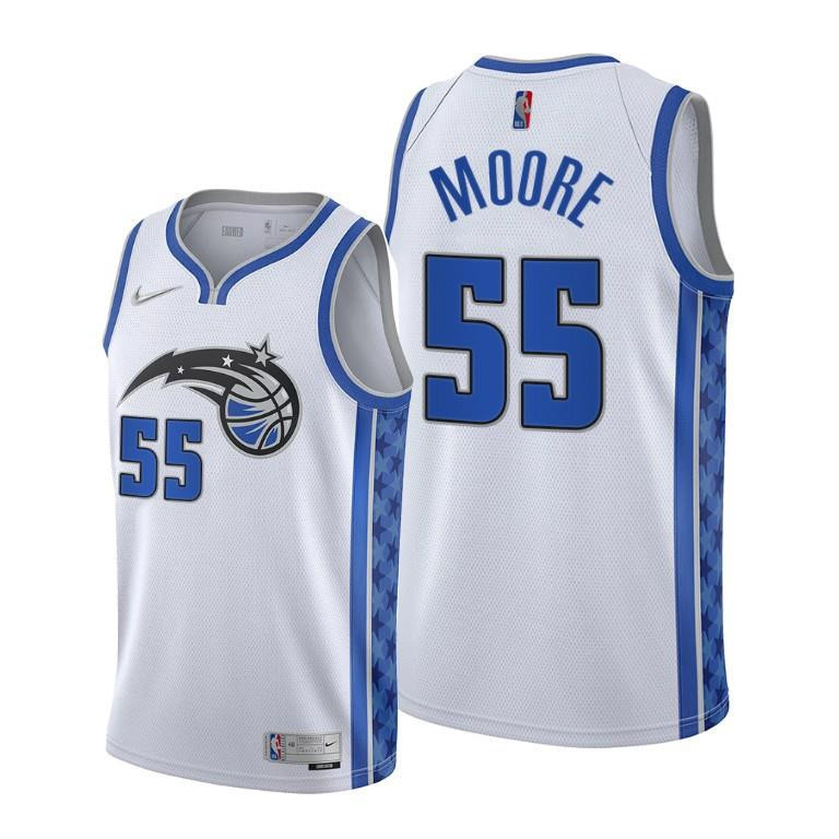 E'Twaun Moore Orlando Magic White Earned Edition Jersey 55 - Men Jersey - JS636 
