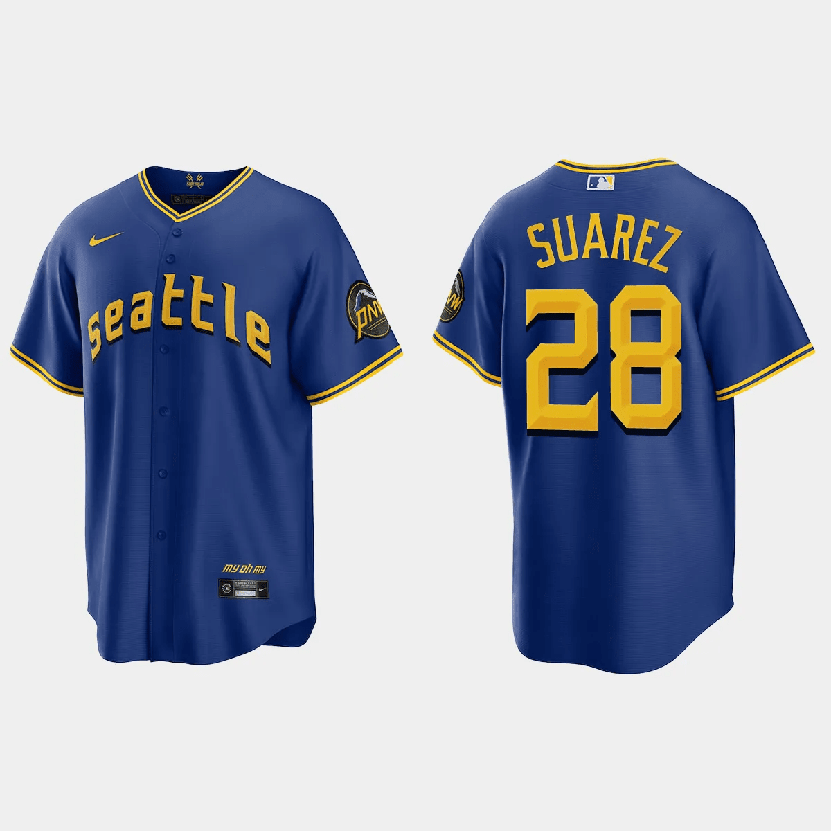 Eugenio Suarez 28 Seattle Mariners 2023 City Connect Game Jersey - Royal 