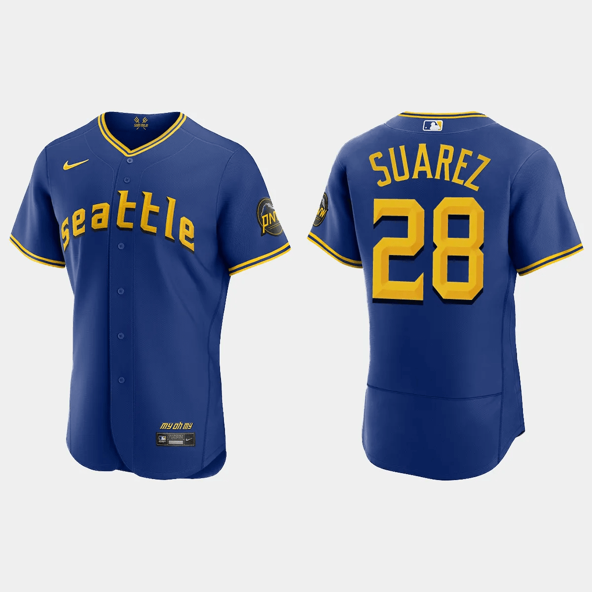 Eugenio Suarez 28 Seattle Mariners Royal 2023 City Connect Elite Jersey 