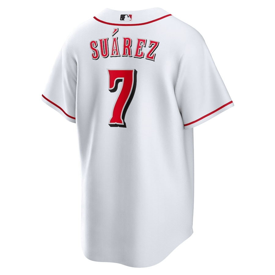 Alternative view of Eugenio Suarez 7 Cincinnati Reds Home Men Jersey - White