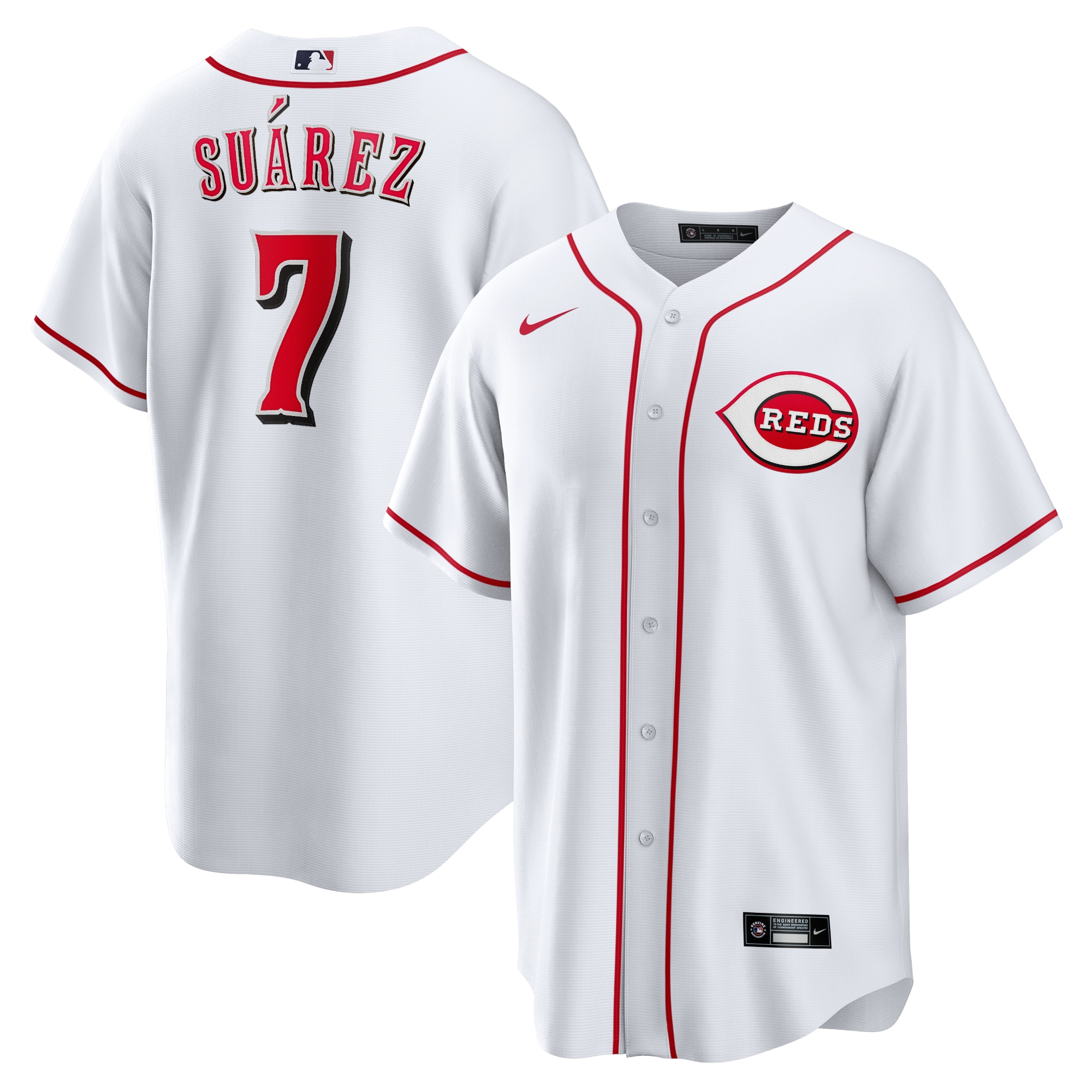 Eugenio Suarez Cincinnati Reds Home Replica Player Name Jersey – White