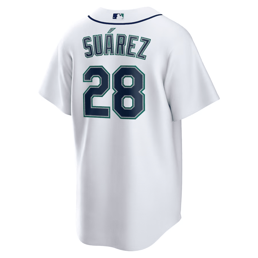 Alternative view of Eugenio Suárez 28 Seattle Mariners Home Men Jersey - White 