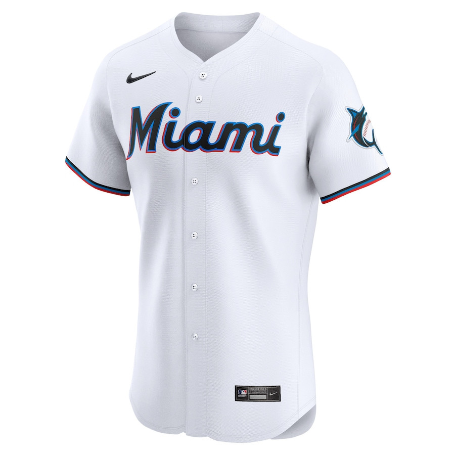Alternative view of Eury Perez 39 Miami Marlins Home Elite Player Men Jersey - White 