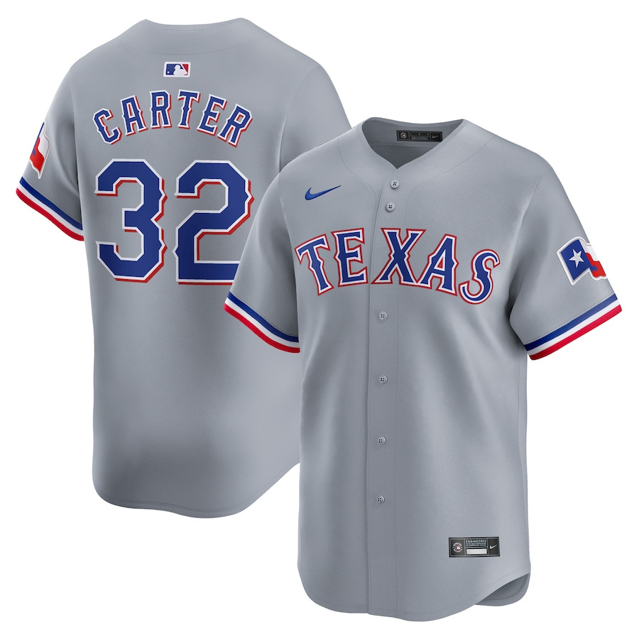 Evan Carter 32 Texas Rangers Away Limited Men Jersey - Gray - JS362 